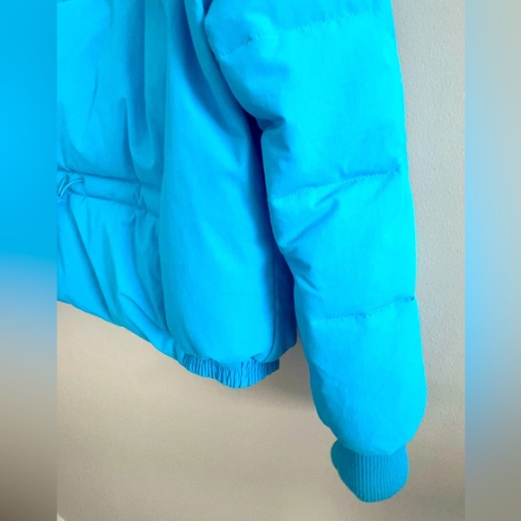 Levi’s Women’s Bright Blue Puffer Jacket Small Cinch Waist Retro 90s Streetwear - Picture 10 of 10